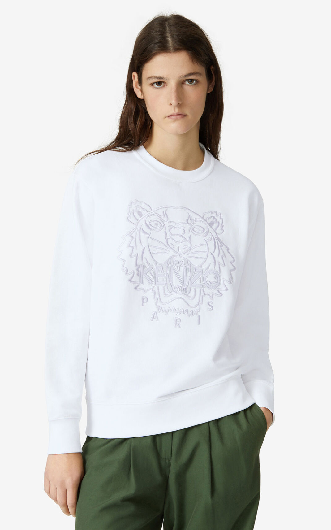 Kenzo Tiger Sweatshirt Dame - Hvide DK-321423